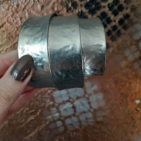 Zara Silvertone Statement Cuff Bracelet - Picture 11 of 15